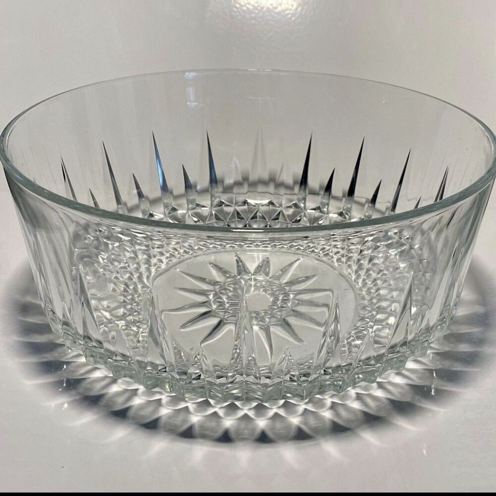 Arcoroc Diamond 4in Clear Glass Berry Bowl Starburst Diamond Vintage Dessert